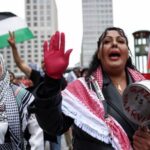 Protest in solidarity with children in Gaza, at Potsdamer Platz,