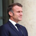 French President Macron at the Elysee Palace in Paris