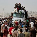 Palestinians seek aid supplies in Khan Younis, southern Gaza Strip
