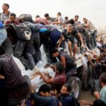 Palestinians seek aid supplies in Khan Younis, southern Gaza Strip