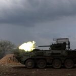 Ukrainian servicemen attend military drills at a training ground in