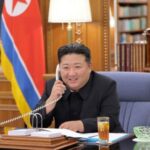 North Korean leader Kim Jong Un holds a call with