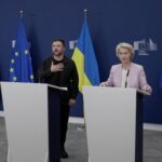 EU’s von der Leyen and Ukrainian President Zelenskiy hold press
