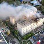 Aftermath of a Russian drone attack in Kharkiv