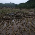 Aftermath of late July’s heavy rainfalls that flooded villages, in