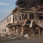 Aftermath of a Russian missile attack in Mukachevo