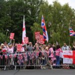 Protesters attend an anti-immigration demonstration, in Epping