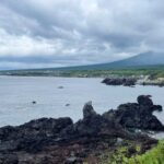General view shows the coast side of Rishiri Island at