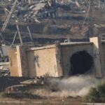 Israeli tanks manoeuvre in Gaza, as seen from the Israeli
