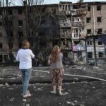 Aftermath of a Russian drone and missile strike in Zaporizhzhia