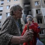 Aftermath of a Russian drone and missile strike in Zaporizhzhia
