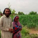Monsoon rains and rising water levels in Harsa Bhula village,