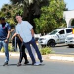 Supporters of former Brazilian President Jair Bolsonaro gather outside his