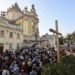 Farewell ceremony for the former Ukrainian parliamentary speaker Parubiy in