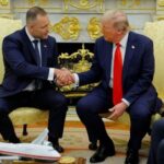 U.S. President Donald Trump meets Polish President Karol Nawrocki in