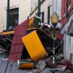 Aftermath of the Gloria Funicular accident in Lisbon
