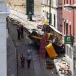 Aftermath of the Gloria Funicular accident in Lisbon