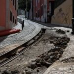 Aftermath of the Gloria Funicular accident in Lisbon