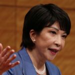 FILE PHOTO: Japanese lawmaker Sanae Takaichi speaks at a news