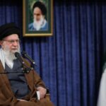 Iran’s Supreme Leader Ayatollah Ali Khamenei speaks during a meeting