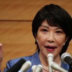 Japanese lawmaker Sanae Takaichi speaks at a news conference in