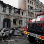 Aftermath of a Russian drone attack in Kharkiv