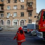 Aftermath of Russian missile and drone attack in Kyiv