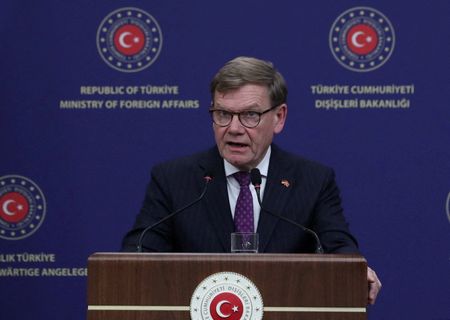 FILE PHOTO: German Foreign Minister Wadephul speaks during a press