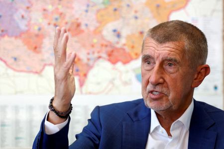 FILE PHOTO: The leader of ANO party Andrej Babis attends