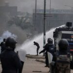 Supporters of Cameroon presidential election candidate Issa Tchiroma, protest in