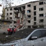 Aftermath of a Russian missile and drone attack in Zaporizhzhia