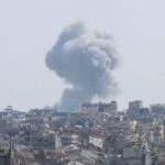 Smoke rises in Khan Younis