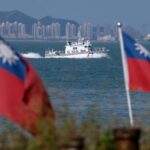 A Taiwan Coast Guard ship patrols near Dadan Island as