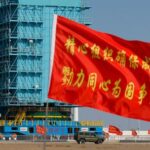 Launch pad before the Shenzhou-21 spaceflight mission at Jiuquan Satellite Launch Center