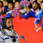 See-off ceremony before the Shenzhou-21 spaceflight mission at Jiuquan Satellite Launch Cente
