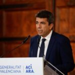 Valencia’s regional leader Carlos Mazon, makes an official statement in