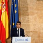 Valencia’s regional leader Carlos Mazon, makes an official statement in