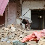 Aftermath of an earthquake, in Samangan province