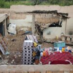 Aftermath of an earthquake, in Samangan province