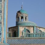 A partially damaged part of the Blue Mosque after it