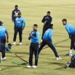 Practice session ahead of the match between Sri Lanka and