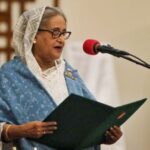 FILE PHOTO: Bangladesh’s then-Prime Minister Sheikh Hasina in Dhaka