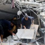 Aftermath of Saturday’s Israeli strike in the Central Gaza Strip