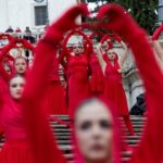FILE PHOTO: Dancers perform on the Spanish Steps to raise