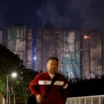 Scene of a deadly fire at Wang Fuk Court housing