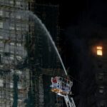 Scene of a deadly fire at Wang Fuk Court housing