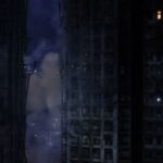 A general view shows the damaged towers of Wang Fuk