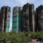 Aftermath of a deadly fire at the Wang Fuk Court