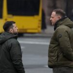 FILE PHOTO: Ukraine’s President Zelenskiy speaks with Head of Presidential