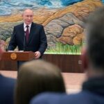 Russian President Putin talks to media after CSTO summit in